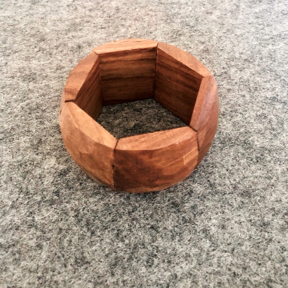 Wood bangle bracelet.